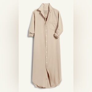 Frank & Eileen L Rory sand Shirt Dress 100% Cotton Made in Italy